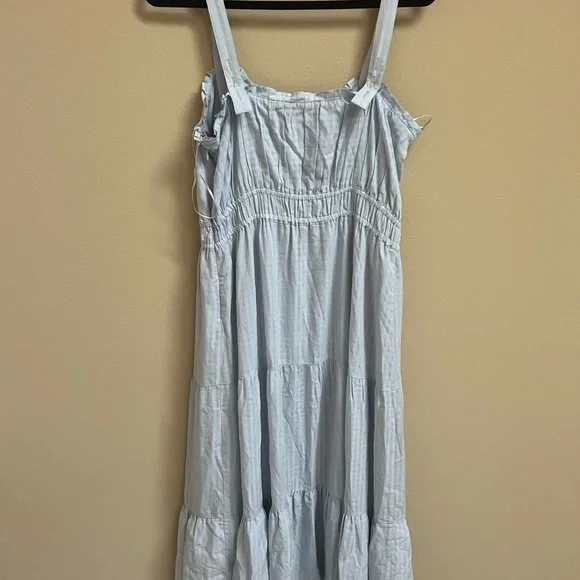 PAIGE Blue Tiered dress- size L - Picture 9 of 11